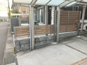 鹿児島市　フェンス設置工事　M様邸施工事例【リビングプラザ滝の神】鹿児島市・姶良市・日置市・リフォーム・塗装・外構・造園