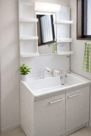 鹿児島市　洗面化粧台リフォーム工事　M様邸施工事例【鹿児島市・姶良市・伊集院・リフォーム・リノベーション・外壁塗装・屋根塗装・ガーデン・エクステリア・外構・造園】リビングプラザ滝の神